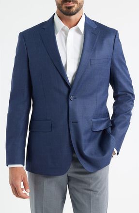 Daniel Hechter Navy Windowpane Check Wool Blend Suit Jacket at Nordstrom, Size 38 Regular