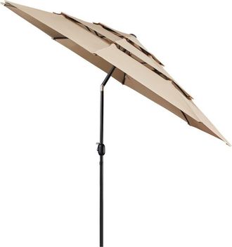 Yaheetech Yaheetech Sombrilla De Jard&iacute;n Patio 324 Cm De 3 Niveles Para Exteriores Con Doble Ventilaci&oacute;n Sombrilla De Mercado Inclinable Con Manivela Para Mercad