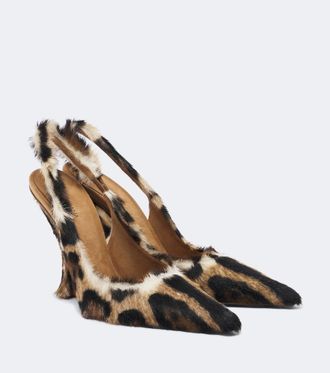 Dolce & Gabbana Leopard-print calf hair slingback pumps