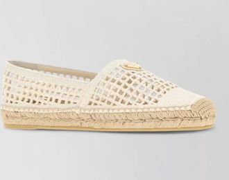 Prada crochet loafers woven detail espadrille sole
