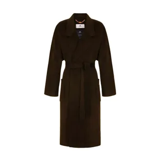 Elisabetta Franchi Jassen, Dames, Bruin, S, Wol, Wool Wrap Coat