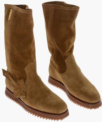 Off-white Suede Boots ARROW with Pin Application size 44