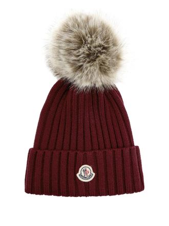 Moncler ribbed hat - Rosso