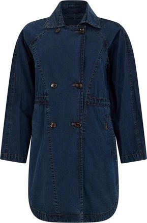 Moorer Lange Jas - Dames - Mantel - Blauw - XS - Denim - Jassen