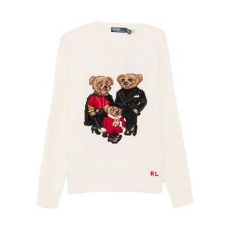 Polo Ralph Lauren Su&eacute;ter Polo Bear - Knitwear - Hombre - Blanco - XL