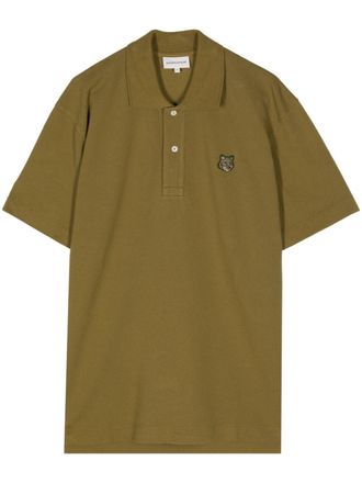Maison Kitsun&eacute; logo-appliqu&eacute; cotton polo shirt - men - Cotton - M - Brown