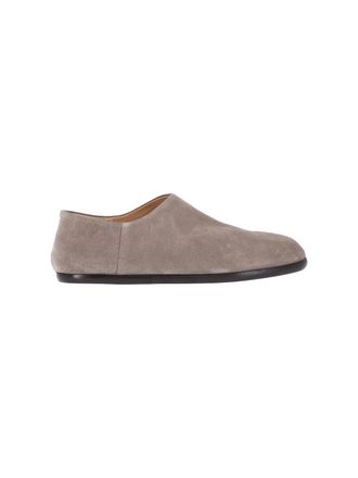 Maison Margiela Taupe Slip-On Tabi Suede Flats