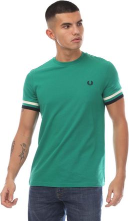 Fred Perry Heren Bold Pique T-shirt met tip (Groen)