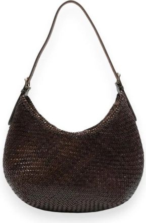 Dragon Diffusion Luna Mezza Schoudertas - Dames - Schoudertassen - Bruin - ONE Size - Leer - Tassen