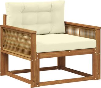 vidaXL Sof&aacute; Intermedio De Exterior Madera De Acacia S&oacute;lida Natural Vidaxl