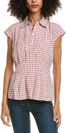 Max Studio Cap Sleeve Collared Shirt