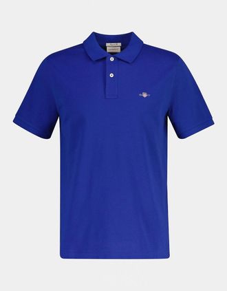 GANT Mens GANT Mens Regular Fit Short Sleeve Shield Logo Pique Polo - 323 Muted Turquoise - Blue - Size: 40