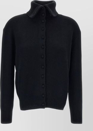 Lisa Yang cashmere spread collar ribbed cardigan