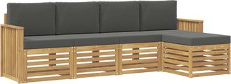 vidaXL Conjunto De Sof&aacute;s De Exterior 5 Uds. Blanco Y Antracita Vidaxl