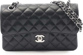 Chanel 2020 Classic Caviar Double Flap kleine crossbodytas - Zwart