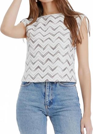 Greylin Toledo Sequins Top In White