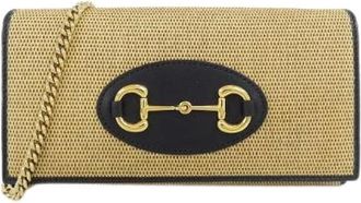 Gucci Pre-owned Clutches, female, Beige, Size: ONE SIZE Pre-owned Horsebit 1955 Vintage Canvas Leather Wallet