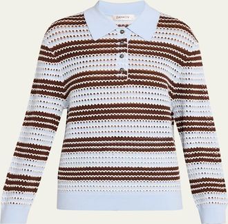 Zankov Stripe Long-Sleeve Polo