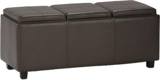 Simpli Home Avalon 42In Contemporary Rectangle Storage Ottoman
