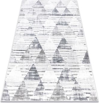 RugsX Rugsx - Carpet poli 9051A Geometric, Triangles white / grey grey 120x170 cm