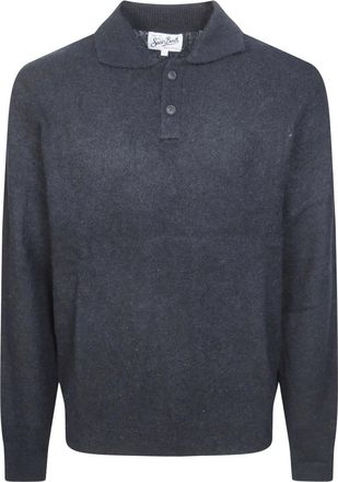 MC2 Saint Barth Alfie Alpaca Polo - Heren - Tops - Zwart - Maat: XL Wol
