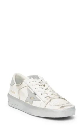 Golden Goose Stardan Low Top Sneaker in White/Silver at Nordstrom, Size 8Us