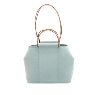 Herm&egrave;s Pre-owned Canvas Satchel - Dames - Pre-owned - Blauw - Maat: ONE Size Leer