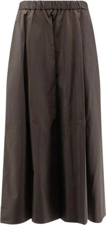 Aspesi A-lijn rok met elastische taille - Dames - Midirokken - Bruin - S - Polyester - Rokken