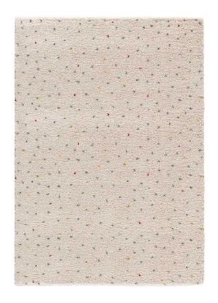 Atticgo Alfombra shaggy moderna crema/multicolor 140x200 cm