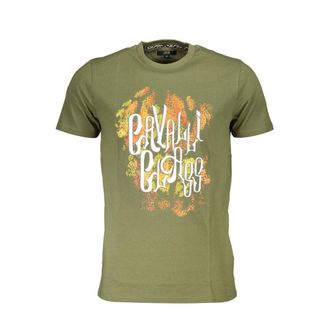 Cavalli Green Cotton Men Mens T-Shirt