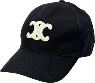 Celine Vintage Accessories, unisex, Black, ONE SIZE, Pre-owned Canvas Hat