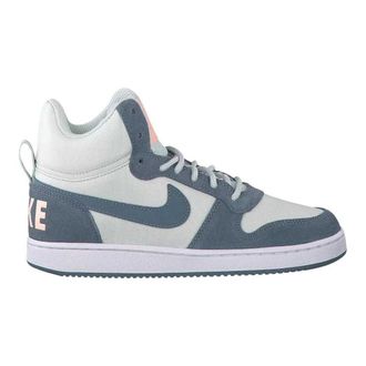 Nike Dames Court Borough Premium Leren Mid Cut Sneakers (Wit/Blauw)