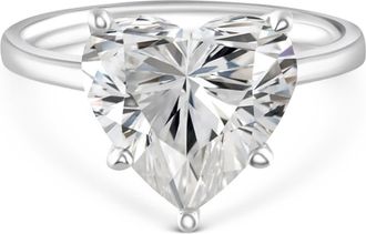 Pompeii3 2 - 6Ct Heart Shape Diamond Engagement Ring 14k Gold or Platinum Lab Grown
