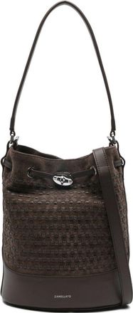 Zanellato Womens Monda Small Bag In Musiva Suede Brown Nougat