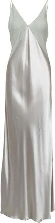 Alberta Ferretti Satin Gown - Dames - Avondkleed - Grijs - L - Satijn - Kleedjes