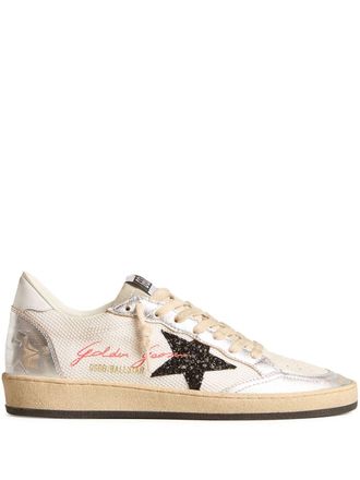 Golden Goose Ballstar metallic leren sneakers - Wit