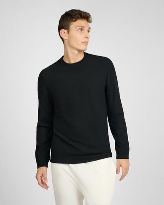 Onia Waffle Crewneck in Black at Nordstrom, Size Xx-Large