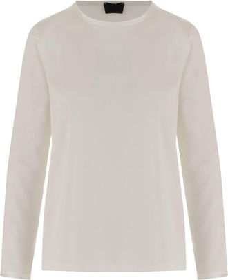 F.it Stretch Silk Sweater With Crew Neck And Long Sleeves