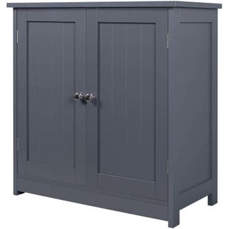 Woltu Armadietto da Bagno Sotto Lavello Mobile bagno con Ante e Ripiano Interno Grigio - Woltu