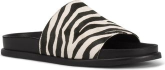 Vagabond Effie Genuine Calf Hair Slide Sandal in Black/White at Nordstrom, Size 11Us