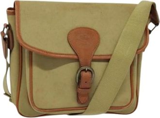 Burberry Pre-owned Cross Body Bags, female, Beige, Size: ONE SIZE Pre-owned Canvas Shoulder Bag