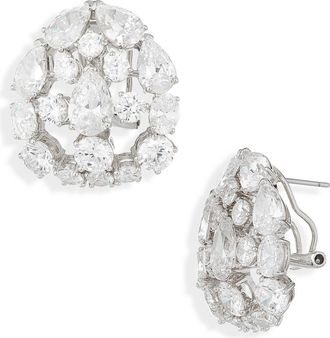 Nadri Halle Button Stud Earrings in Rhodium at Nordstrom Rack