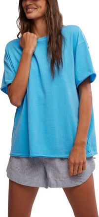 Free People Nina Crewneck Cotton T-Shirt in Maliblue at Nordstrom, Size Medium