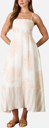 Blu Pepper Sandy Shores Seashell Maxi Dress In Light Taupe