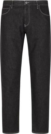 Giorgio Armani Stijlvolle 5-Pocket Broek - Heren - Slim Fit Jeans - Zwart - W31 - Katoen - Jeans