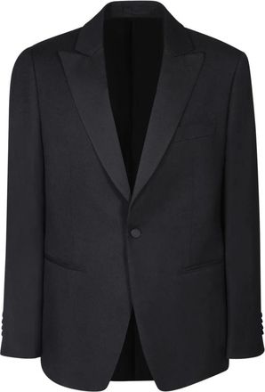 Lardini Wool Smoking Jacket - Heren - Business blazers - Zwart - S - Wol - Kostuums