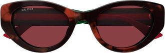 Gucci Red Cat Eye Ladies Sunglasses GG1862S 003 52