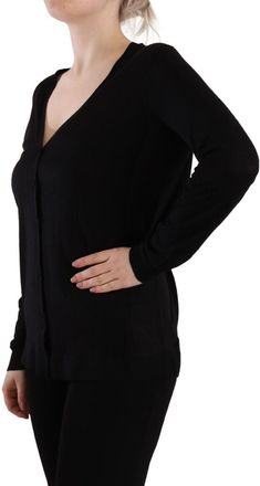 Dolce & Gabbana Womens Black Wool V-Neck Long Sleeves Pullover Top Virgin