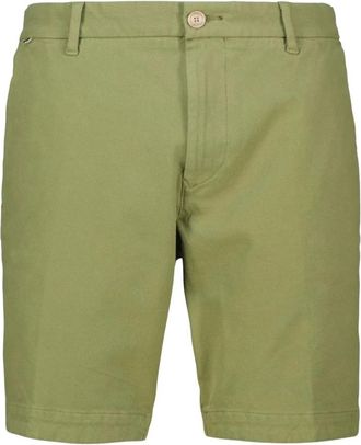 HUGO BOSS Groene Stoffen Bermuda met Moderne Snit - Heren - Korte Broeken - Groen - L - Katoen - Korte Broeken