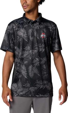 Columbia Mens Columbia Black Ohio State Buckeyes PFG Super Terminal Tackle Omni-Shade Bangalows Polo at Nordstrom, Size X-Large